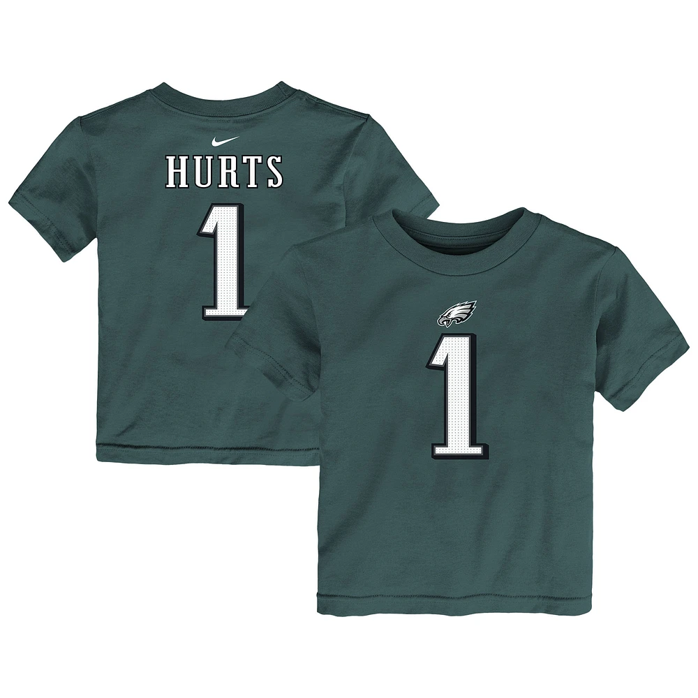 Toddler Nike Jalen Hurts Midnight Green Philadelphia Eagles Player Name & Number T-Shirt