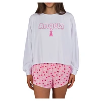 Women's Concepts Sport Pink Los Angeles Angels Lyric Knit Long Sleeve Top & Short Set