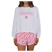 Women's Concepts Sport Pink Athletics Lyric Knit Long Sleeve Top & Short Set