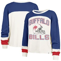 Women's '47 Cream Buffalo Bills Double Header Curve Toni Long Sleeve T-Shirt