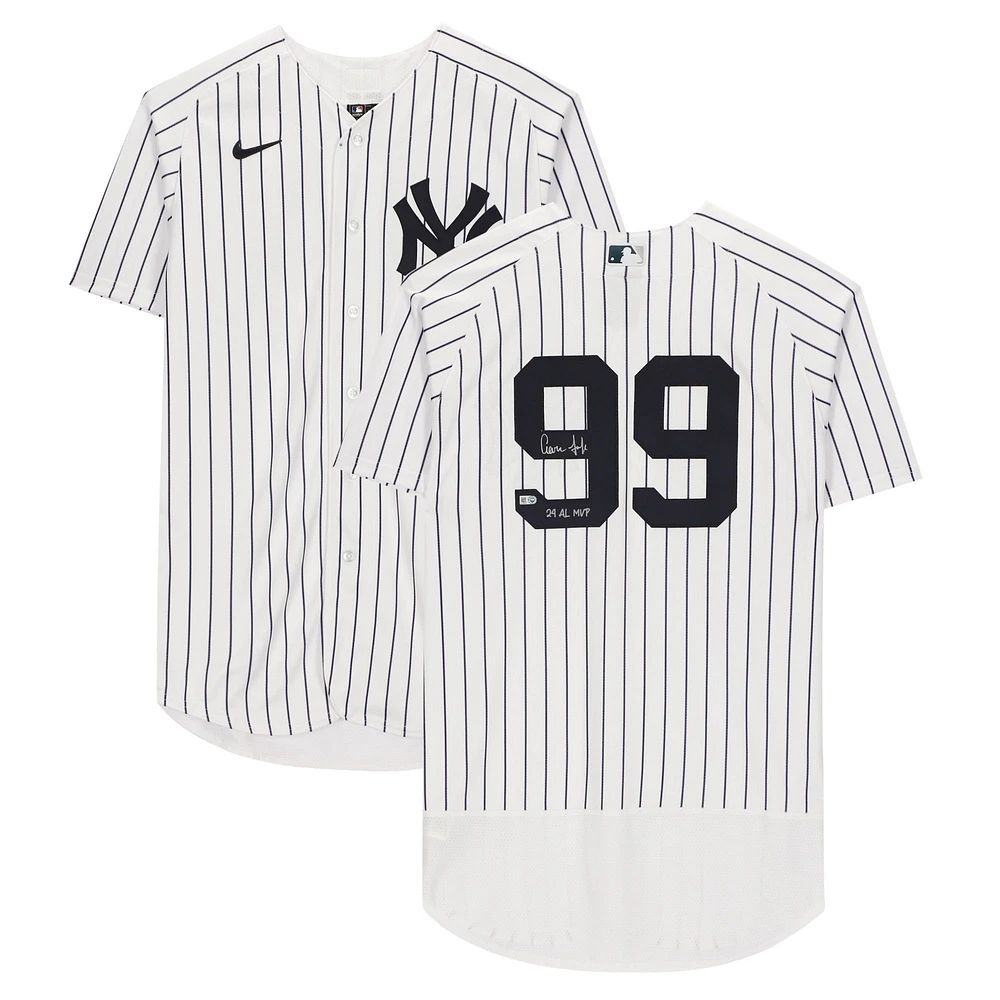 Aaron Judge New York Yankees Autographed 2024 American League MVP Nike White Authentic Jersey with "24 AL MVP" Inscription