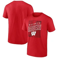 Men's Red Wisconsin Badgers Groovy Wave T-Shirt