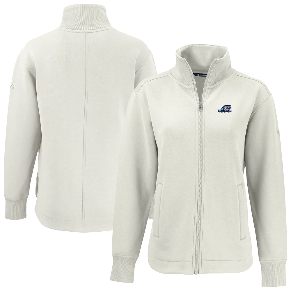 Women's Cutter & Buck White West Michigan Whitecaps Roam Eco Recycled Full-Zip Jacket