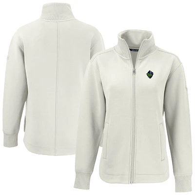 Women's Cutter & Buck White Hillsboro Hops Roam Eco Recycled Full-Zip Jacket
