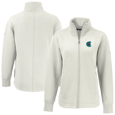 Women's Cutter & Buck White Charlotte Knights Roam Eco Recycled Full-Zip Jacket