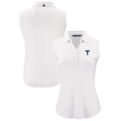 Women's Cutter & Buck  White Tulsa Drillers Forge Eco Stretch Recycled Sleeveless Polo