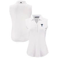 Women's Cutter & Buck  White Tulsa Drillers Forge Eco Stretch Recycled Sleeveless Polo