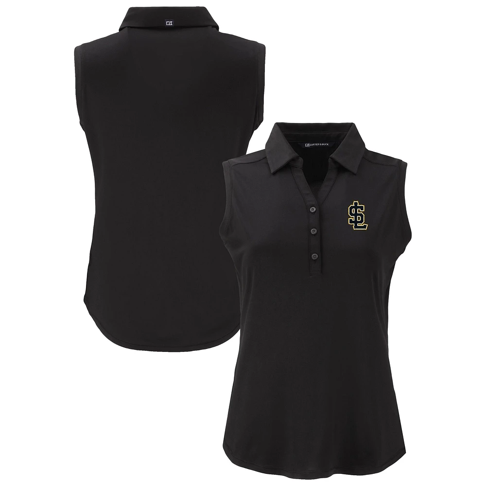 Women's Cutter & Buck Black Salt Lake Bees Forge Eco Stretch Recycled Sleeveless Polo