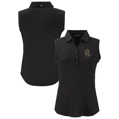 Women's Cutter & Buck  Black Salt Lake Bees Forge Eco Stretch Recycled Sleeveless Polo