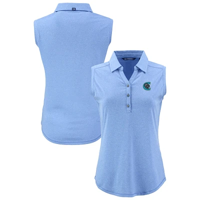 Women's Cutter & Buck  Heather Powder Blue Charlotte Knights Forge Eco Stretch Recycled Sleeveless Polo