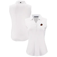 Women's Cutter & Buck  White Rochester Red Wings Forge Eco Stretch Recycled Sleeveless Polo