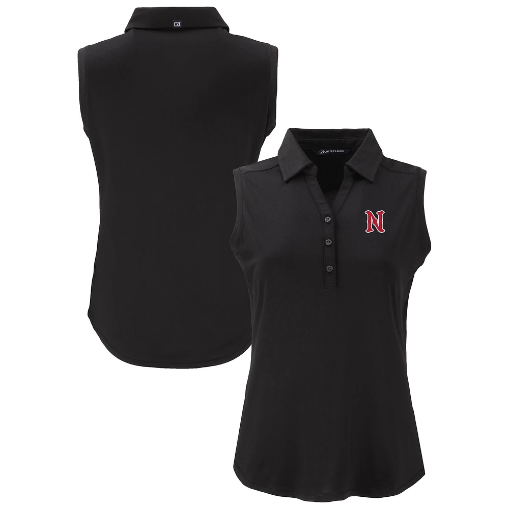 Women's Cutter & Buck Black Nashville Sounds Forge Eco Stretch Recycled Sleeveless Polo