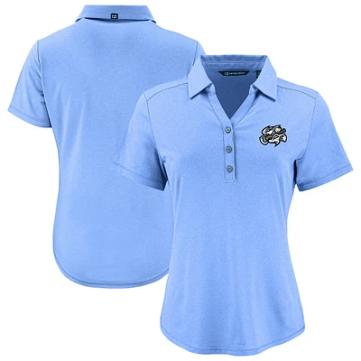 Women's Cutter & Buck  Heather Powder Blue Omaha Storm Chasers Forge Eco Stretch Recycled Polo