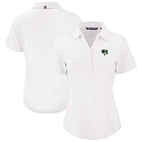 Women's Cutter & Buck  White Gwinnett Stripers Forge Eco Stretch Recycled Polo