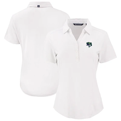 Women's Cutter & Buck  White Gwinnett Stripers Forge Eco Stretch Recycled Polo