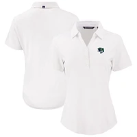 Women's Cutter & Buck  White Gwinnett Stripers Forge Eco Stretch Recycled Polo