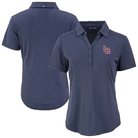 Women's Cutter & Buck  Heather Navy Louisville Bats Forge Eco Stretch Recycled Polo
