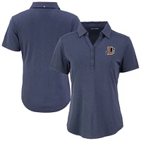 Women's Cutter & Buck  Heather Navy Durham Bulls Forge Eco Stretch Recycled Polo