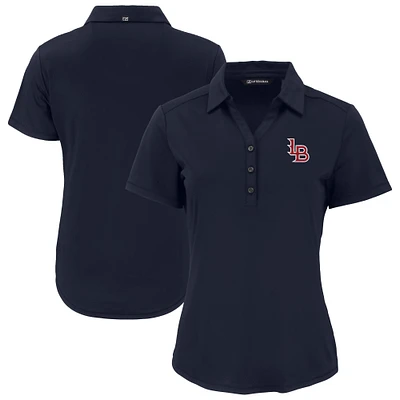 Women's Cutter & Buck  Navy Louisville Bats Forge Eco Stretch Recycled Polo