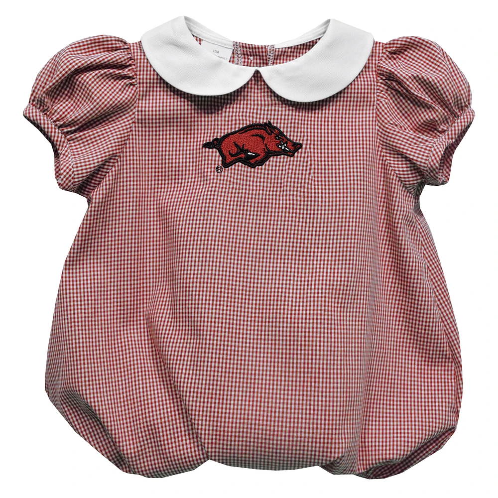 Girls Infant Vive La Fete Cardinal Arkansas Razorbacks Puffy Bubble Dress