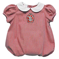 Girls Infant Vive La Fete  Red South Dakota Coyotes Puffy Bubble Dress