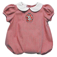 Girls Infant Vive La Fete  Red South Dakota Coyotes Puffy Bubble Dress