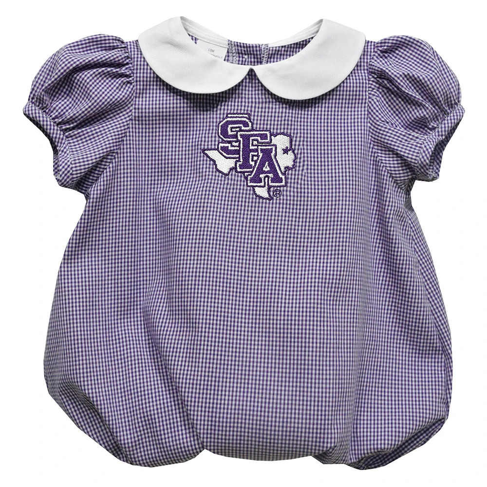 Girls Infant Vive La Fete Purple Stephen F Austin Lumberjacks Puffy Bubble Dress
