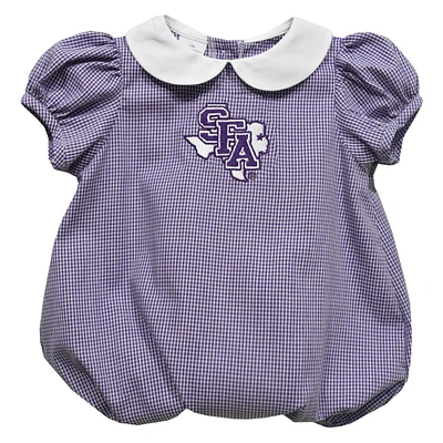 Girls Infant Vive La Fete  Purple Stephen F Austin Lumberjacks Puffy Bubble Dress
