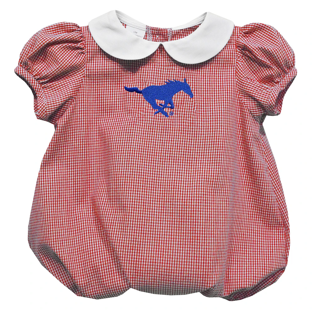 Girls Infant Vive La Fete  Red SMU Mustangs Puffy Bubble Dress