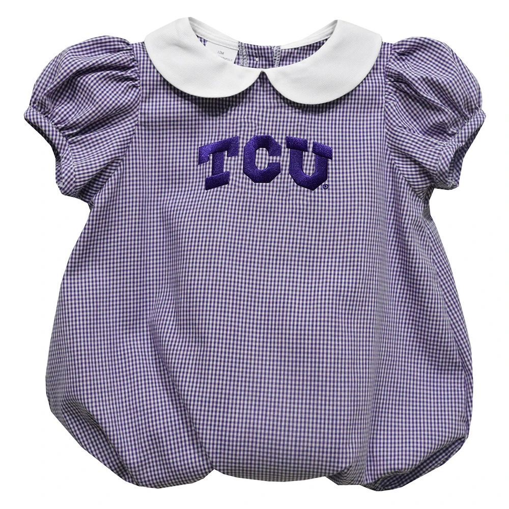 Girls Infant Vive La Fete Purple TCU Horned Frogs Puffy Bubble Dress