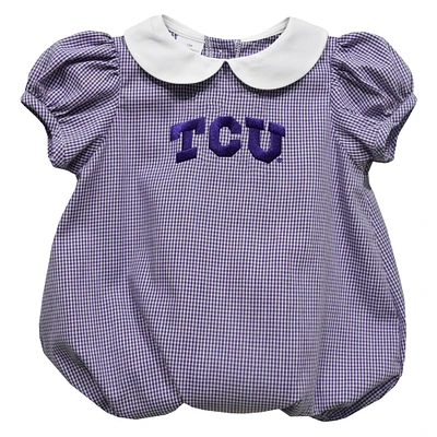Girls Infant Vive La Fete  Purple TCU Horned Frogs Puffy Bubble Dress