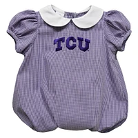 Girls Infant Vive La Fete  Purple TCU Horned Frogs Puffy Bubble Dress