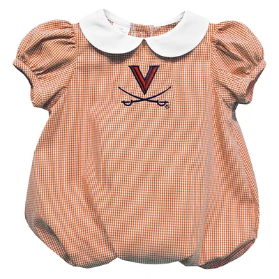 Girls Infant Vive La Fete  Orange Virginia Cavaliers Puffy Bubble Dress