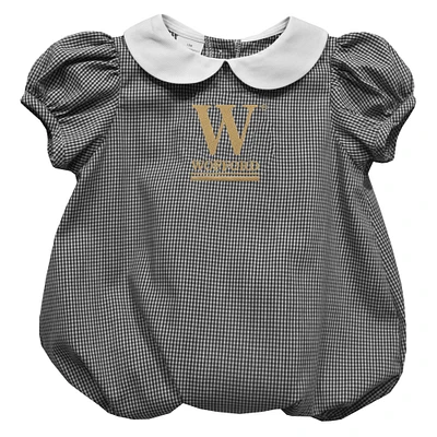 Girls Infant Vive La Fete  Black Wofford Terriers Puffy Bubble Dress