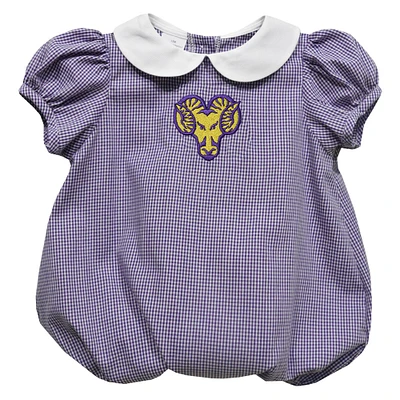 Girls Infant Vive La Fete  Purple West Chester Golden Rams Puffy Bubble Dress