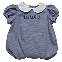 Girls Infant Vive La Fete  Navy Western Washington Vikings Puffy Bubble Dress