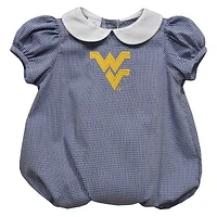 Girls Infant Vive La Fete  Navy West Virginia Mountaineers Puffy Bubble Dress