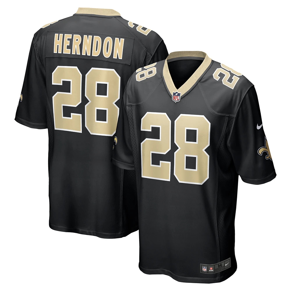 Men's Nike Tre Herndon  Black New Orleans Saints Game Jersey