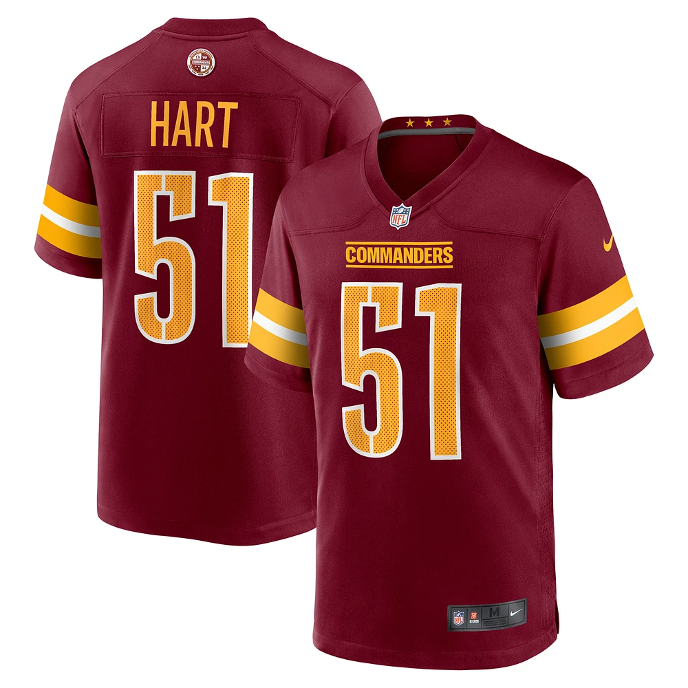 Men's Nike Bobby Hart  Burgundy Washington Commanders Game Jersey