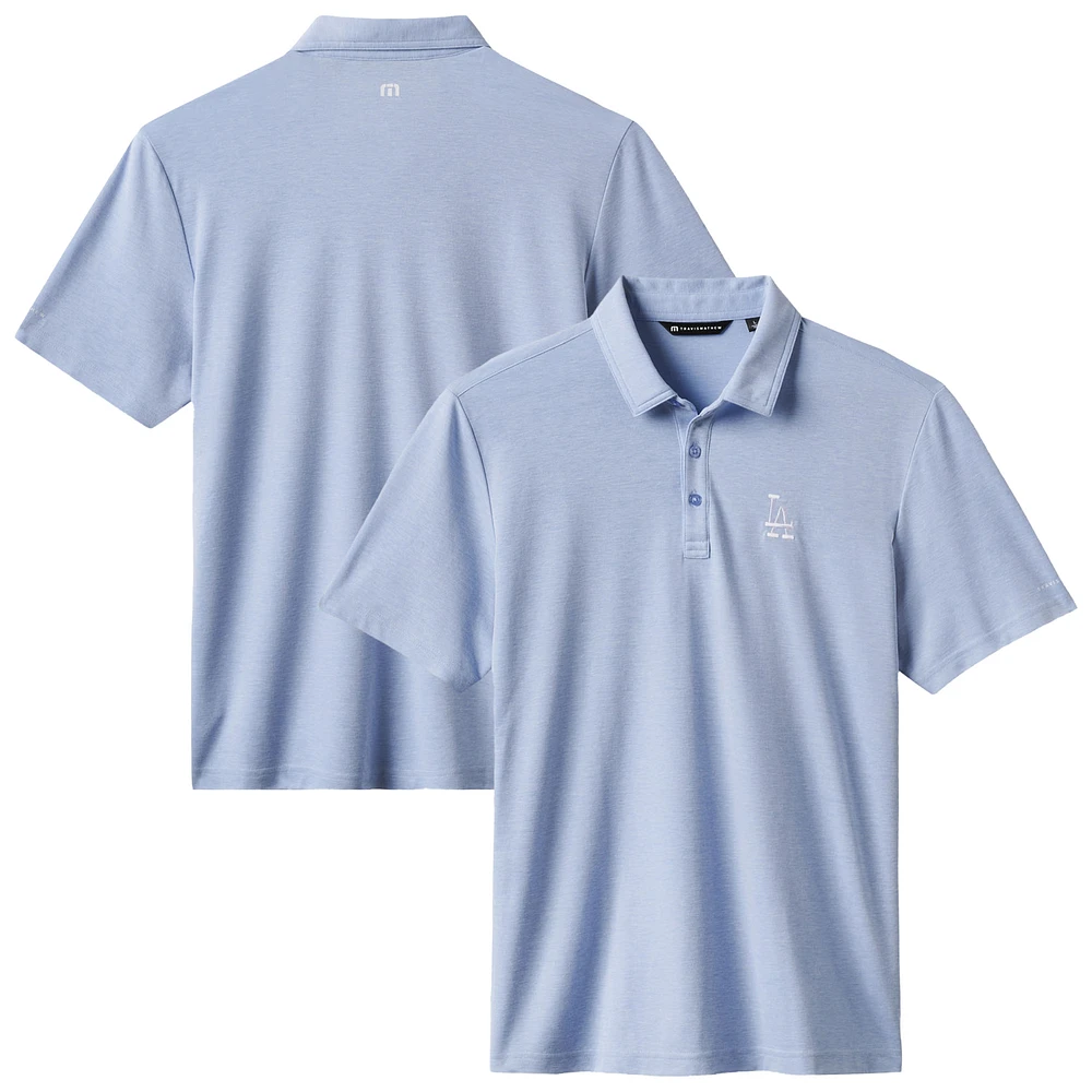 Men's TravisMathew Heather Blue Los Angeles Dodgers Playoff Pitch Polo
