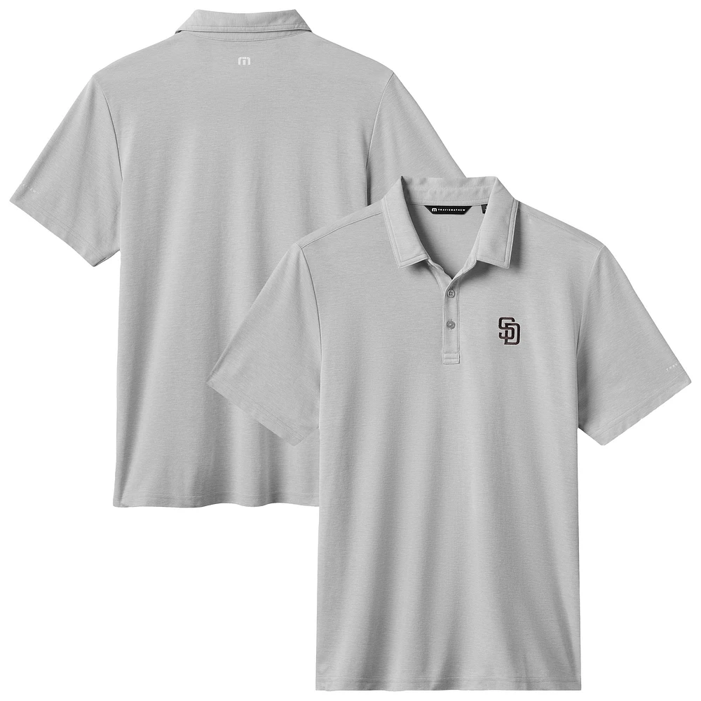 Men's TravisMathew Heather Gray San Diego Padres Playoff Pitch Polo