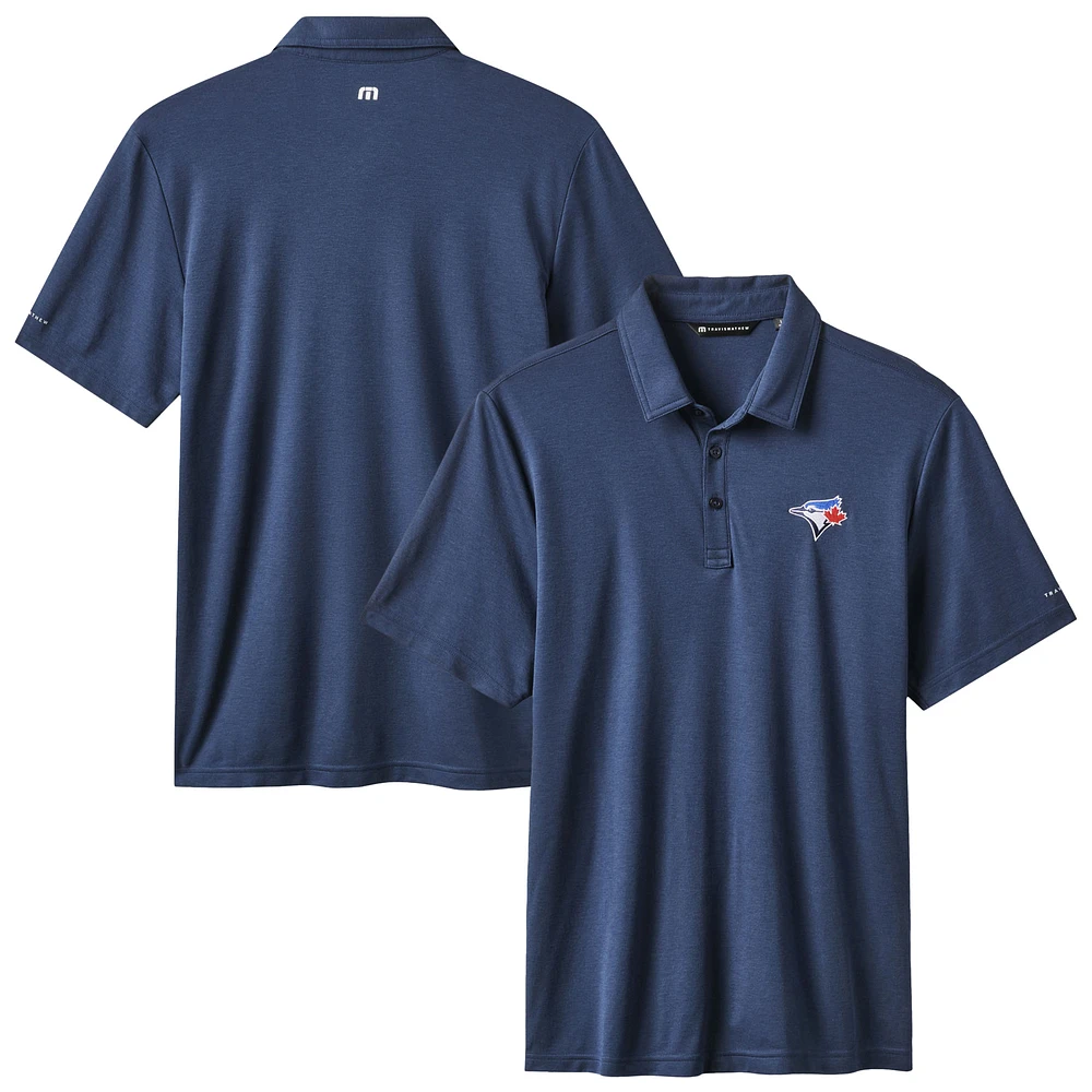 Men's TravisMathew Navy Toronto Blue Jays Playoff Pitch Tri-Blend Polo