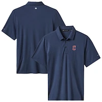 Men's TravisMathew Navy Cleveland Guardians Playoff Pitch Tri-Blend Polo