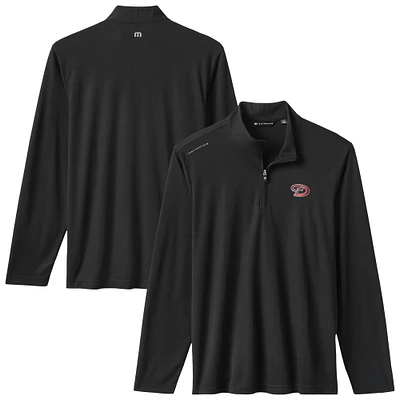 Men's TravisMathew  Black Arizona Diamondbacks Time to Tailgate Tri-Blend Quarter-Zip Pullover