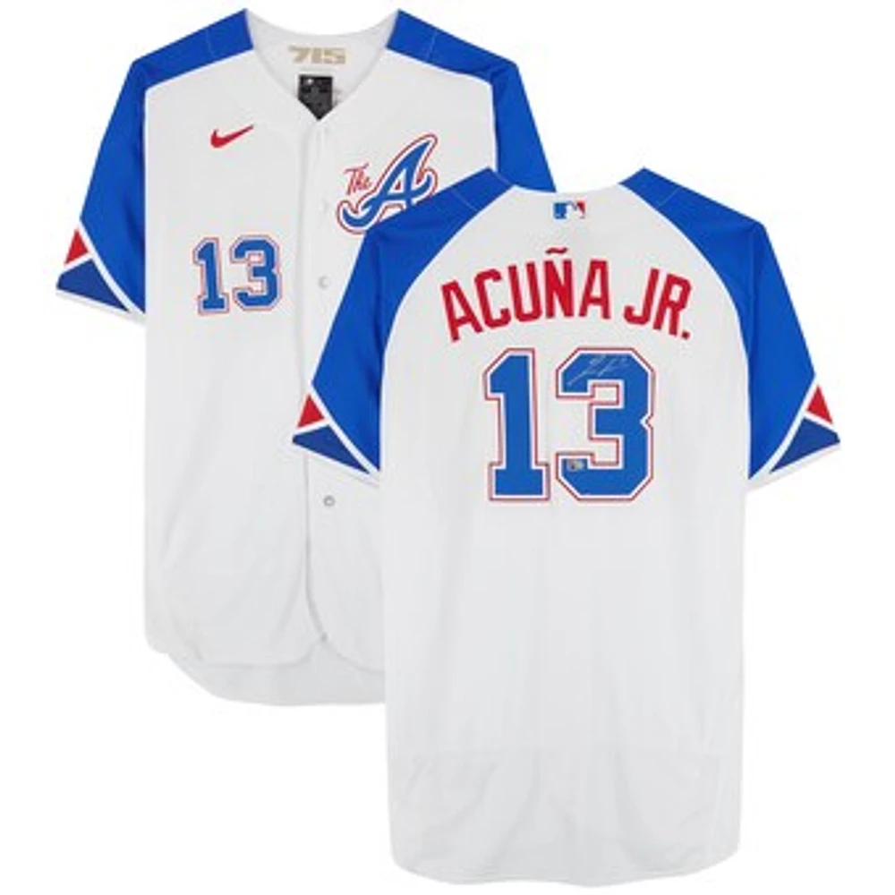 Ronald Acuna Atlanta Braves Autographed Nike City Connect Authentic Jersey