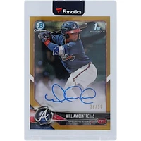William Contreras Atlanta Braves Autographed 2018 Bowman Chrome Prospects Gold Refractor #BCPA-WCO #38/50 Rookie Card