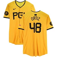 Luis Ortiz Pittsburgh Pirates Game-Used #48 Gold Nike City Connect Jersey vs. Kansas City Royals on September 13, 2024