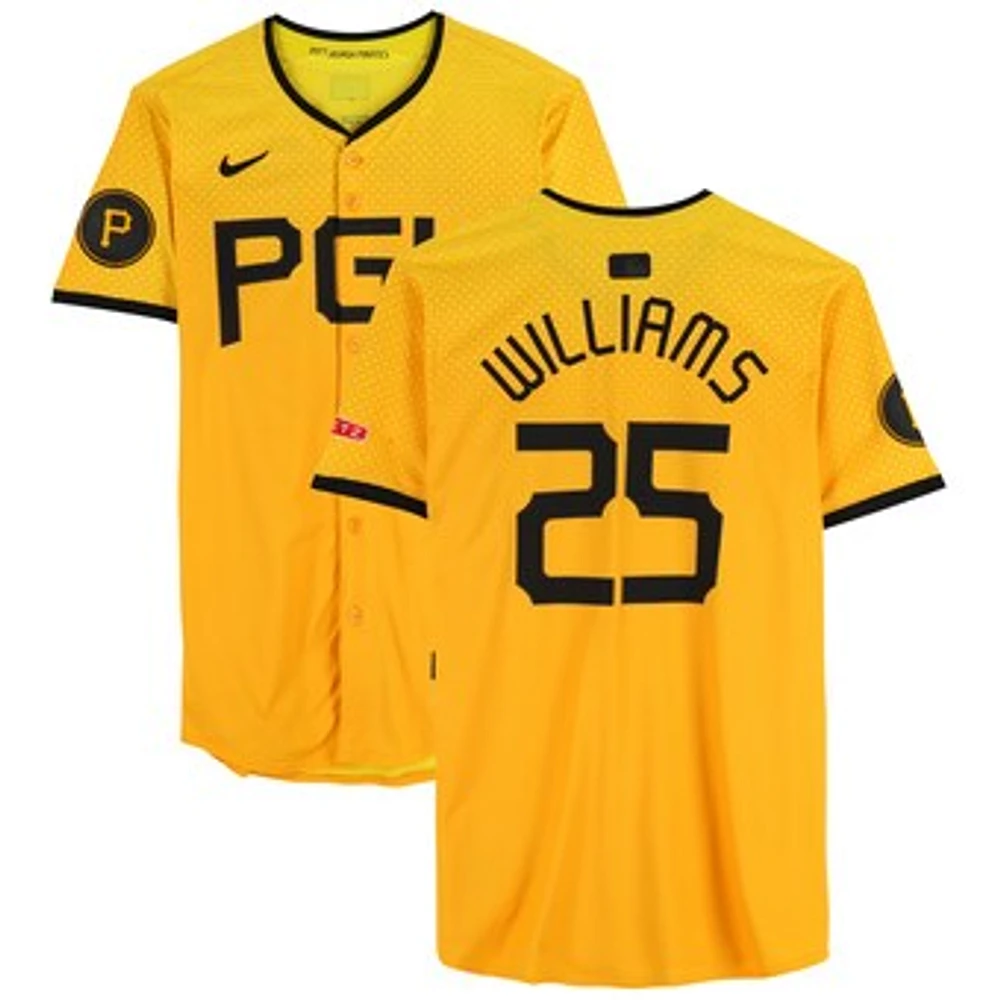 Alika Williams Pittsburgh Pirates Game-Used #25 Yellow City Connect Jersey vs. Arizona Diamondbacks on August 2, 2024