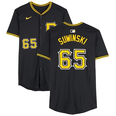 Jack Suwinski Pittsburgh Pirates Game-Used #65 Black Nike Jersey vs. Boston Red Sox on April 21, 2024