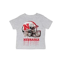 Infant Vive La Fete  Gray Nebraska Huskers Dripping Football Helmet T-Shirt